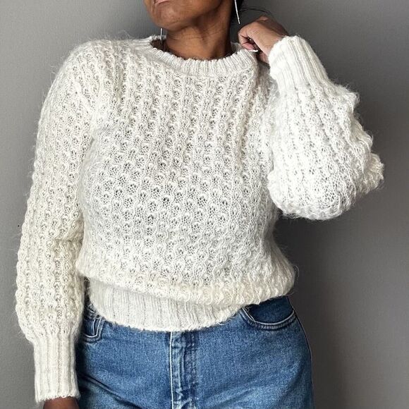 Vintage Jaqques Simon Sweater Cottagecore Feminine Academia 70s Ivory Women’s M - Picture 10 of 10